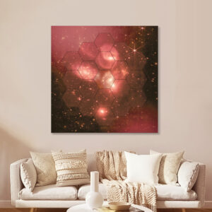 Red Stardust - Stephans Quintet - StretchedCanvas